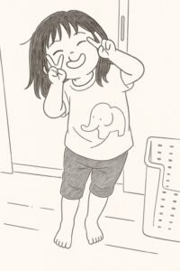 できたことを喜ぶ子ども